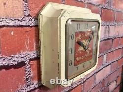 Vtg Ingraham Mobil Oil-pegasus Old Gas Station Advertising Wall Clock Sign-shell