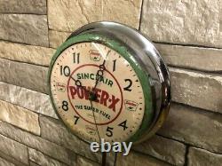 Vtg Ingraham Sinclair Power-x Old Gas Station Oil Advertising Wall Clock Sign