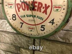 Vtg Ingraham Sinclair Power-x Old Gas Station Oil Advertising Wall Clock Sign