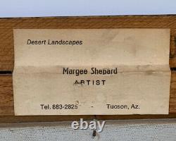 Vtg Painting Desert Landscape Arizona Mountain Saguaro Western Margee Shepard