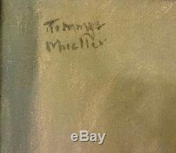 Vtg Realist Portrait Oil Painting Canvas Macho Young Man Signed Tommye Muller