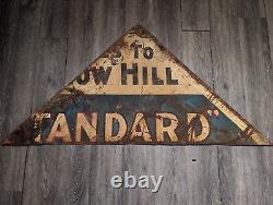 Vtg Snow Hill MD Standard Gasoline Gas Station Metal Sign Standard Oil Patina