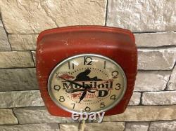 Vtg Telechron Mobil Oil Gargoyle Gas Station Motorcycle Advertising Wall Clock