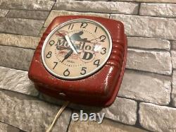 Vtg Telechron Mobil Oil Gargoyle Gas Station Motorcycle Advertising Wall Clock