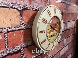 Vtg Texaco-mobil Oil Gargoyle Old Nafta Gas Station Advertising Wall Clock Sign