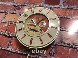 Vtg Texaco-mobil Oil Gargoyle Old Nafta Gas Station Advertising Wall Clock Sign