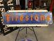 Wow! Vintage Original 1947 Firestone Tire Sign Patina! 6' Old Gas Oil Will Ship