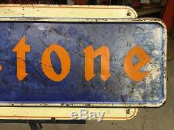 WOW! Vintage ORIGINAL 1947 FIRESTONE TIRE Sign PATINA! 6' OLD Gas Oil WILL SHIP