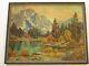 Walker Signed Oil Painting American Antique Vintage Mountains Lake California