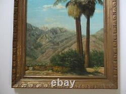 Weidhofer Oil Painting Vintage Early California Landscape Desert Palms 1950's