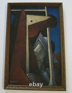 Zenteno Vintage Painting Abstract Modernism Surreal Geometric Cubist Cubism