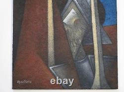 Zenteno Vintage Painting Abstract Modernism Surreal Geometric Cubist Cubism